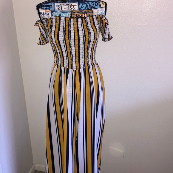 Pants - Loose fitted Off the Shoulder romper